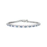 14k White Gold 4.6 ctw MT Yogo Sapphire Tennis Bracelet