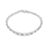 14k White Gold 4.6 ctw MT Yogo Sapphire Tennis Bracelet