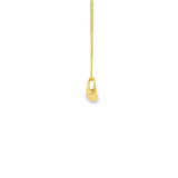 14k Yellow Gold Drop 3mm MT Yogo Sapphire Necklace