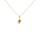 14k Yellow Gold 2.85mm MT Yogo Sapphire Free Form Necklace