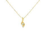 14k Yellow Gold 2.85mm MT Yogo Sapphire Free Form Necklace