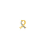 14k Yellow Gold 0.14 MT Yogo Sapphire Ribbon Pendant