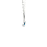 14k White Gold 0.37ctw MT Yogo Sapphire 3 Stone Necklace