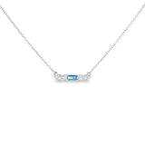 14k White Gold 0.15ctw MT Yogo Sapphire Geometric Pendant
