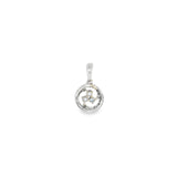 14k White Gold 0.12ctw MT Yogo Sapphire Circle Pendant