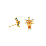 14k Yellow Gold Nature Inspired 1.38 ctw MT Yogo Sapphire Earrings