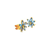 14k Yellow Gold Nature Inspired 1.38 ctw MT Yogo Sapphire Earrings