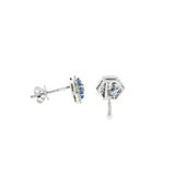 14k White Gold Nature Inspired 0.82 ctw MT Yogo Sapphire Earrings