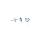 14k White Gold Multi Stone 0.64 ctw MT Yogo Sapphire Earrings