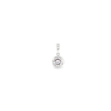 14k White Gold 0.18 ctw Halo Alexandrite Pendant