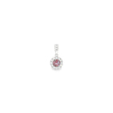 14k White Gold 0.18 ctw Halo Alexandrite Pendant