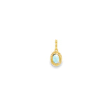 14k Yellow Gold 0.36ctw Aquamarine Halo Pendant