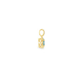 14k Yellow Gold 0.36ctw Aquamarine Halo Pendant