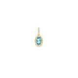 14k Yellow Gold 0.36ctw Aquamarine Halo Pendant