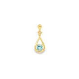 14k Yellow Gold 0.40ctw Aquamarine Drop Pendant