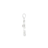 14k White Gold 0.14ctw Ruby Cross Pendant