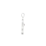14k White Gold 0.14ctw Ruby Cross Pendant