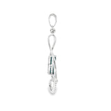 14k White Gold 1.98ctw Blue-Green Tourmaline Free Form Pendant