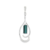 14k White Gold 1.98ctw Blue-Green Tourmaline Free Form Pendant
