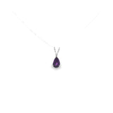 14k White Gold 0.40ctw Amethyst Solitaire Pendant