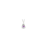 14k White Gold 0.40ctw Amethyst Solitaire Pendant