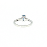 14k White Gold Cathedral 0.69 ctw MT Yogo Sapphire Women's Ring