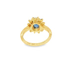 14k Yellow Gold Vintage Inspired 0.96 ctw MT Yogo Sapphire Women's Ring