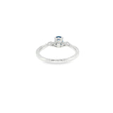 14k White Gold Vintage Inspired 0.58 ctw MT Yogo Sapphire Women's Ring