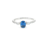 14k White Gold Vintage Inspired 0.58 ctw MT Yogo Sapphire Women's Ring