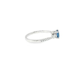 14k White Gold Vintage Inspired 0.58 ctw MT Yogo Sapphire Women's Ring