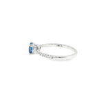 14k White Gold Vintage Inspired 0.58 ctw MT Yogo Sapphire Women's Ring