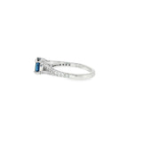 14k White Gold Cathedral 0.88 ctw MT Yogo Sapphire Women's Ring