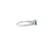 14k White Gold Cathedral 0.88 ctw MT Yogo Sapphire Women's Ring