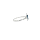 14k White Gold Halo 0.83 ctw MT Yogo Sapphire Women's Ring