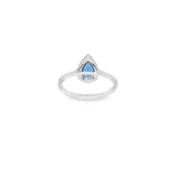 14k White Gold Halo 0.83 ctw MT Yogo Sapphire Women's Ring