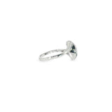 14k White Gold Curved 0.166 ctw MT Yogo Sapphire Women's Ring