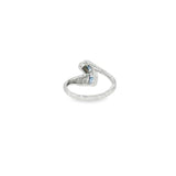 14k White Gold Curved 0.166 ctw MT Yogo Sapphire Women's Ring