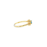 14k Yellow Gold Curved 0.22ctw MT Yogo Sapphire Women's Ring