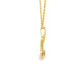 14k Yellow Gold 0.70ctw Round Montana Sapphire Drop Pendant