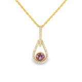 14k Yellow Gold 0.70ctw Round Montana Sapphire Drop Pendant