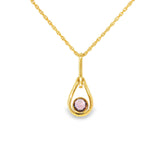 14k Yellow Gold 0.70ctw Round Montana Sapphire Drop Pendant