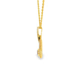 14k Yellow Gold 0.70ctw Round Montana Sapphire Drop Pendant