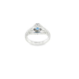 14k White Gold Halo 0.80 ctw MT Yogo Sapphire Women's Ring
