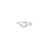 14k White Gold 0.30 ctw Curved Opal Ring