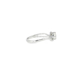 14k White Gold 0.30 ctw Curved Opal Ring