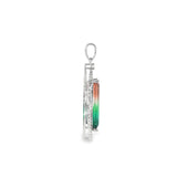 14k White Gold 4.29ctw Watermelon Tourmaline Vintage Inspired Pendant