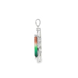 14k White Gold 4.29ctw Watermelon Tourmaline Vintage Inspired Pendant