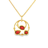 14k Yellow Gold 2.88ctw Various Shapes Garnet Free Form Pendant