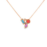 14k Rose Gold Multi Stone Pendant