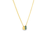 14k Yellow Gold 0.59ctw Round Montana Sapphire Half Bezel Pendant